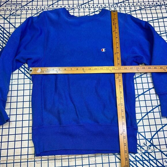 Vintage Champion Reverse Weave Warmup Sweatshirt Size Small Blue Pullover - Picture 10 of 10